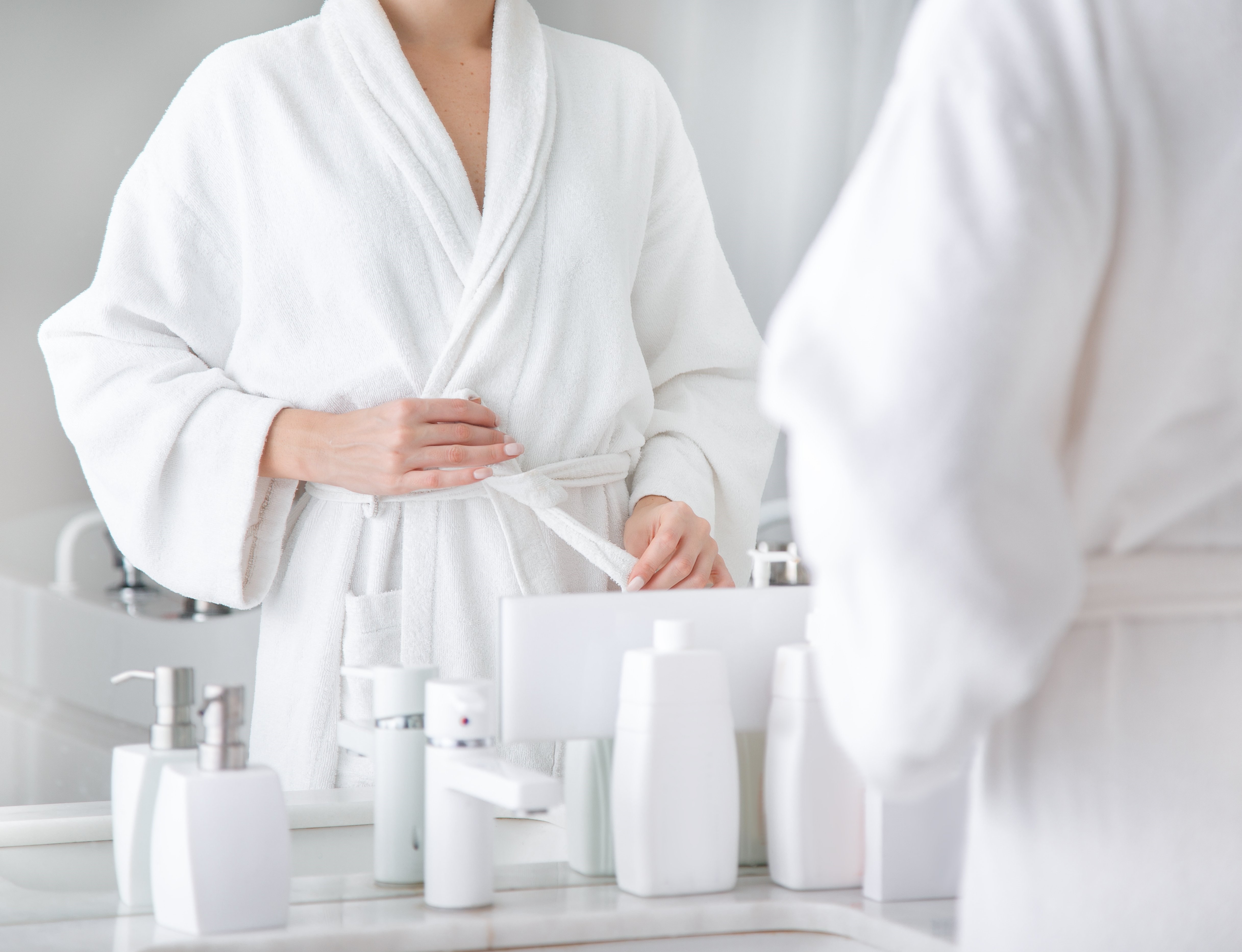 Peignoir éponge blanc